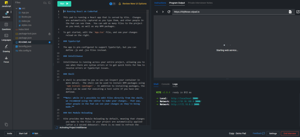 The multifile UI with the READme.md file displayed.