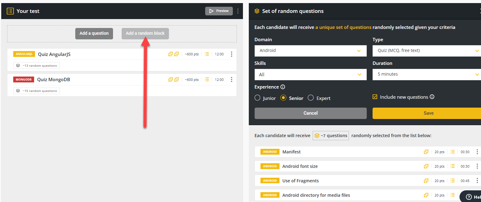 Customizing test content - CoderPad Screen Docs