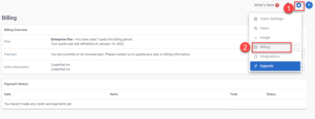 Billing - CoderPad Interview Docs