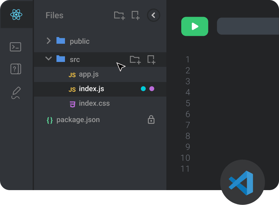 CoderPad Interview uses an editor based on VSCode that most developers are already familiar with