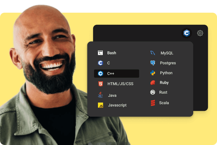CoderPad supports over 99 of the most popular programming languages